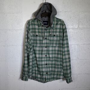 Buffalo David Bitton Men's Jakeim Plaid Hoodie Shacket forest green Medium $99